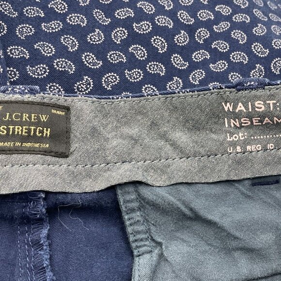 J. Crew Stretch Blue Paisley 9in Chino Mens Shorts 33W - Picture 4 of 8